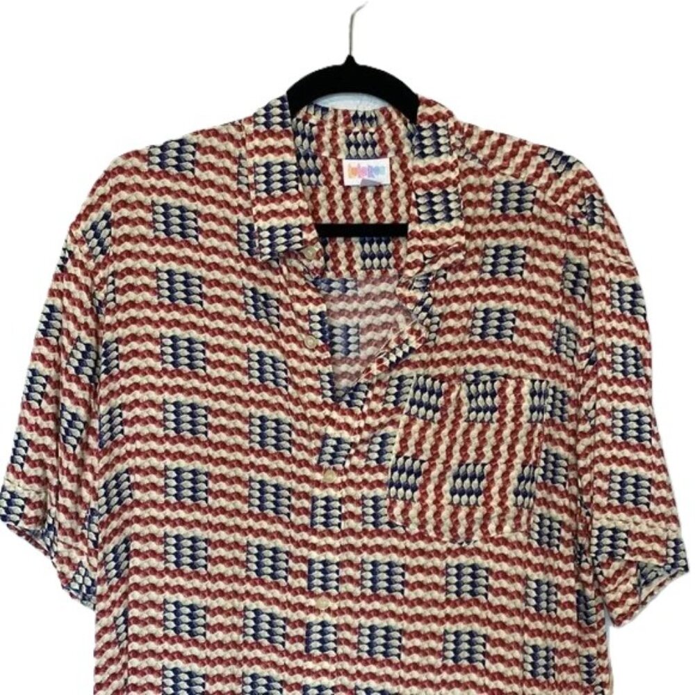 Men’s‎ Patriotic 4th July Button Up Dress Shirt 2XL LuLaRoe Michael